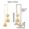 thumbnail image 2 of Efulgenz Indian Jewelry Gold Tone Jhuma Earrings Set with Chain Traditional Wedding Bridal Jhumka Jhumki Dangle Earrings Set for Women, 2 of 4