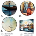 thumbnail image 3 of Designart "Boat curious Sailings II" Cityscapes Metal Wall Art, 3 of 5
