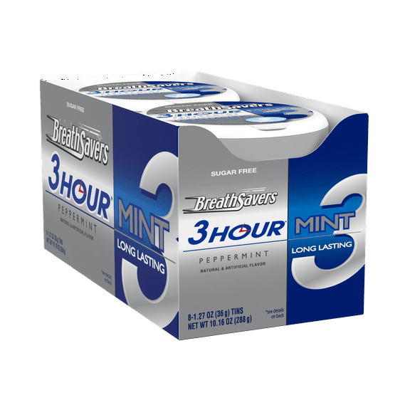 Breath Savers, 3 Hour Peppermint Breath Mints, 1.27 Oz, 8 Ct