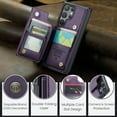 thumbnail image 5 of Allytechgroup Wallet Case for Samsung Galaxy S25 Ultra with Credit Card Holder, [RFID Blocking] [Camera Screen Protection] PU Leather Magnetic Clasp Kickstand Shockproof Protective Case, Purple, 5 of 10