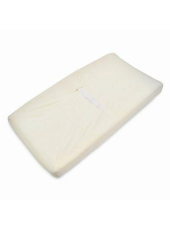 TL Care Heavenly Soft Chenille Fitted Contoured Changing Pad Cover, Ecru, for Boys and Girls