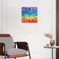 thumbnail image 2 of Square Wall Clock,Abstract Rainbow Textured Oil Painting,Silent Non-Ticking Wall Clock Decor for Home Office Kitchen Living Room Bedroom(12inch), 2 of 4