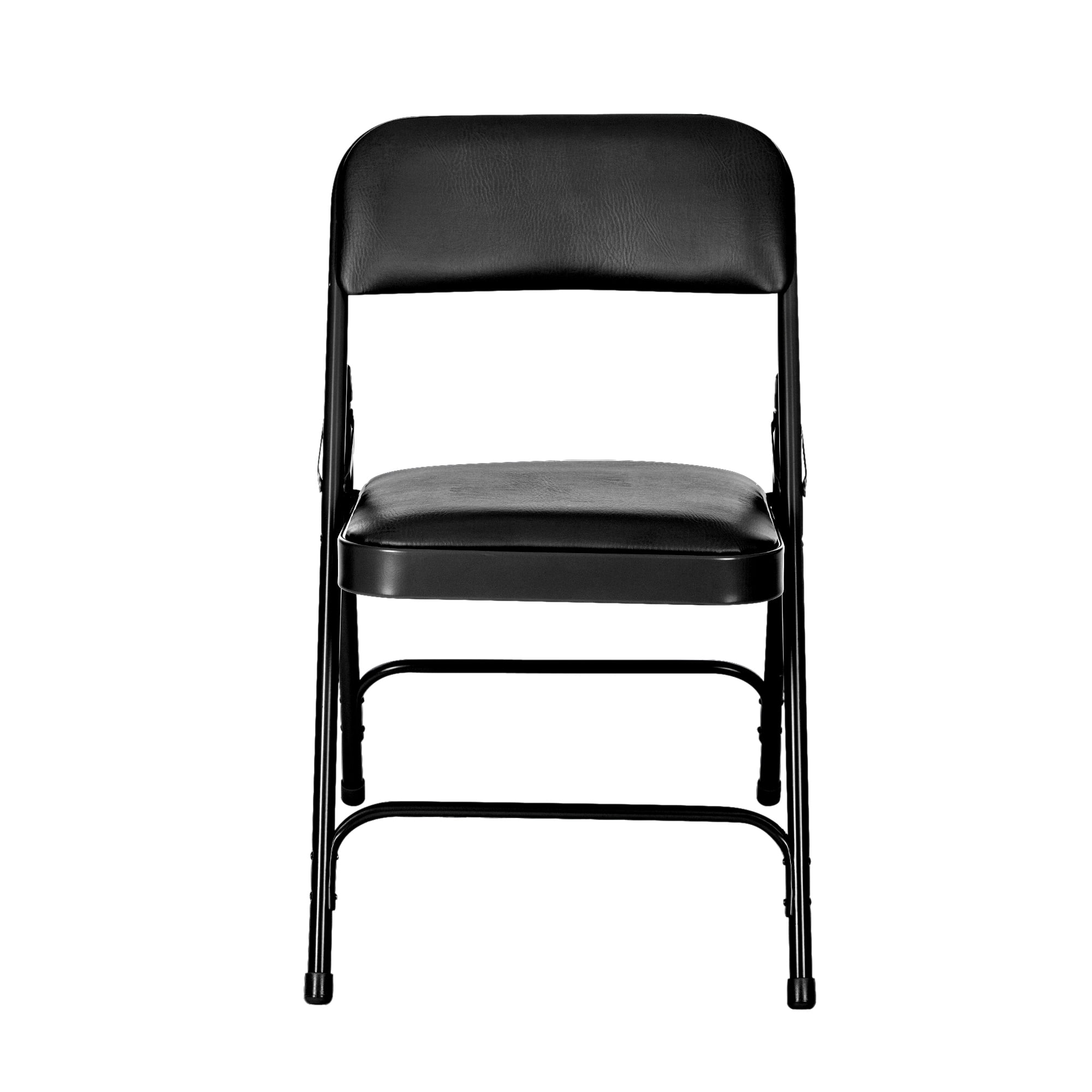 Hampden Furnishings Bernadine Collection Vinyl Folding Chair, Black, Pack of 4