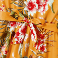 thumbnail image 5 of PatPat Family Matching Mommy and Me Allover Floral Print Belted Strappy Dresses and Short-sleeve Colorblock T-shirts Sets, Yellow, Girl 4-5 Years, 5 of 6
