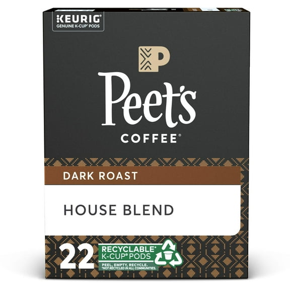 Peets Coffee House Blend, Dark Roast, K-Cup Coffee Pods For Keurig Coffee Maker, 22 Count (Pack Of 1)