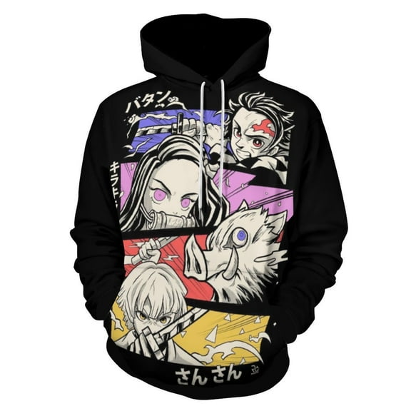 Demon Slayer Unisex Sweatshirts Loose Pullover Sweater Hooded Hoodie 3D Printing Jacket Winter Fall Clothes S