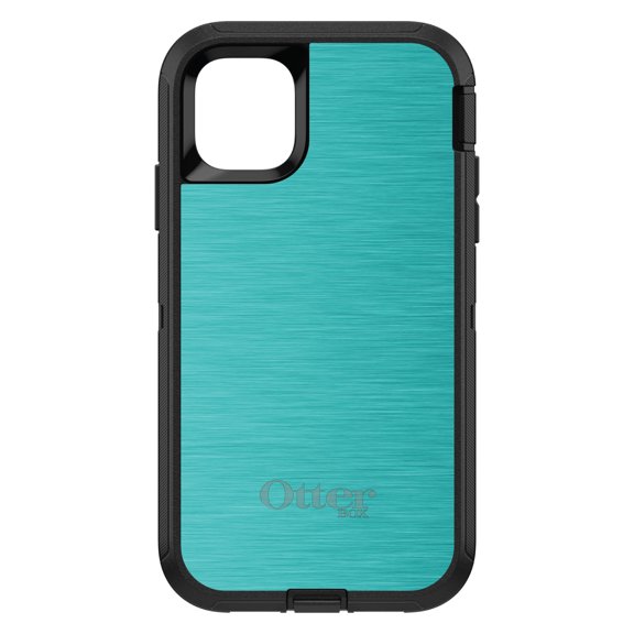 DistinctInk OtterBox Defender Custom Case for Apple iPhone 15 (6.1" Screen) - Printed Image of Stainless Steel - Slim Profile Design