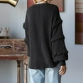 thumbnail image 6 of Kaemgyyd Women's Fall Winter Pullover Casual Crewneck Loose Knit Tops Oversized Solid Color Long Lantern Sleeves Blouse, 6 of 7