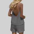 thumbnail image 5 of Gamivast Two Piece Outfits for Women Summer Crinkled Cami Top & Shorts Set Spaghetti Strap Lounge Sets Casual Beach Vacation Wear Loose Fit, 5 of 8