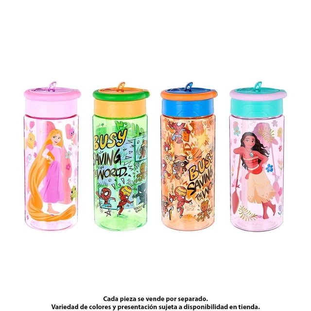 Botella de Agua Cool Gear de Plástico con Tapa y Popote para Niños de 473 ml.
