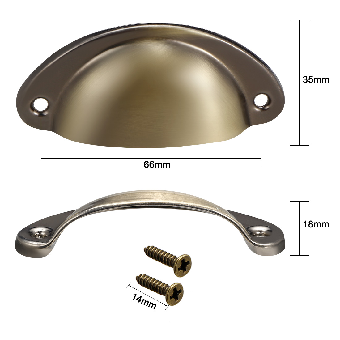 Unique Bargains Cup Pulls Carbon Steel Shell Pull Handles Bronze Tone for Dresser Kitchen