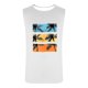 thumbnail image 4 of Camiseta sin mangas de cuello redondo para hombre, estampada, informal, deportiva, elástica, de moda, de poliéster., 4 of 5