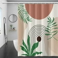 thumbnail image 2 of Mid Century Abstract Boho Shower Curtain for Bathroom Sun Eucalyptus Leaves Waterproof Fabric Shower Curtains with Hooks Modern Minimalist Geometric Aesthetic Shower Curtain Decor, 72x72 Inch, 2 of 6