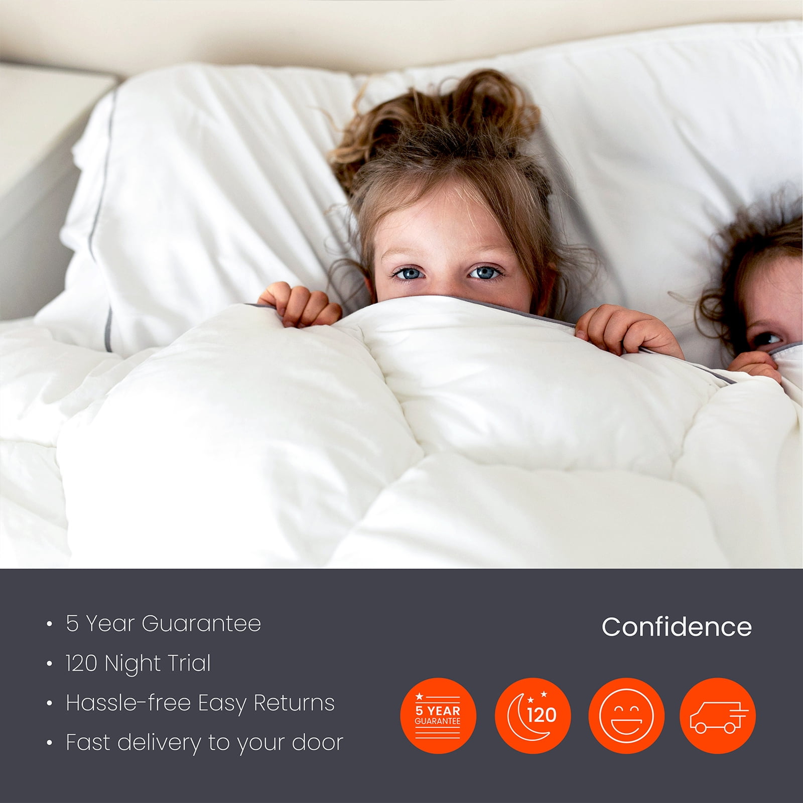 Layla Down Alternative Comforter | All Season Duvet | Premium Luxury Cotton Hexagon Pattern (White, Full/Queen)