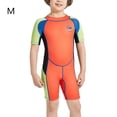 thumbnail image 2 of Traje de neopreno para niños Manténgase abrigado Pantalones cortos con mangas con cremallera trasera Traje de surf de snorkel para niñas Adolescente Niño Niño Manga verde naranja M 2.5MM kenally  OD003691-07, 2 of 7