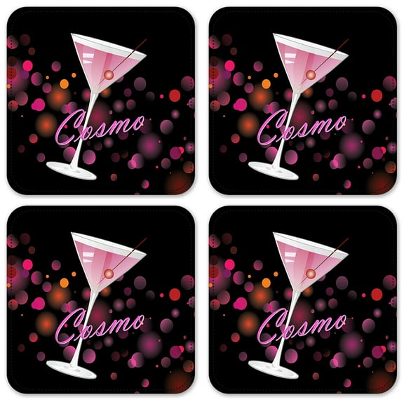 Vinyl Drink Coasters - Set of 4 - Cosmo