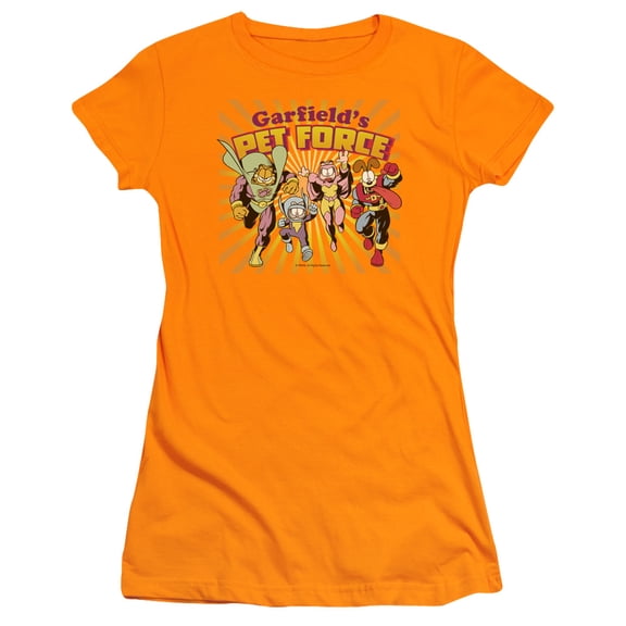 Garfield Pet Force Burst S/S Junior Women's T-Shirt Sheer Orange