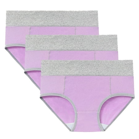 ATOYSOY Women s Shapewear Control Briefs for Ladies Plus Size Hip Lifting Cotton Panties  3 Pack Multipack Period Underpants Solid Leak Proof Panty Comfy Clearance Stretchy Purple XXXXL