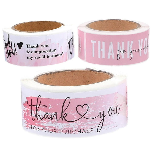 3 Rolls Thank You Seal Stickers Self Adhesive Labels for Parties Holiday Presents Decorating