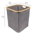 thumbnail image 3 of Foldable Bamboo Laundry Hamper without Lid - Decor Essentials for Any Room - Large - Square - Gray, 3 of 4