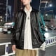 thumbnail image 3 of Chaqueta de cuero de PU para hombre Primavera suelta Casual Cuello vuelto Botón a presión Outwear para fiesta navideña, 3 of 8