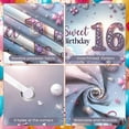 thumbnail image 4 of Sparkling Sweet 16 Banner Floral Design 16th Birthday Display Purple Pink Butterfly Accent Birthday Backdrop for Sweet 16 Party Teenage Birthday Photo Shoot, 4 of 9