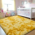 thumbnail image 6 of ZENELESS Indoor Fluffy Rug,5x7 Tie-Dye Yellow Fuzzy Non-Slip Carpets for Living Room Bedroom Home Decor, 6 of 7