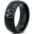 thumbnail image 1 of Tungsten Horoscope Aries Band Ring 8mm Men Women Comfort Fit Black Dome Polished Size 13, 1 of 4