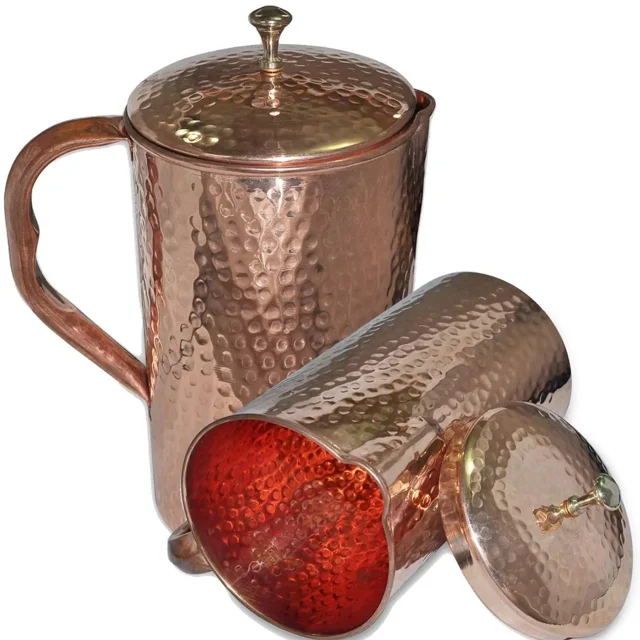 Hammered Copper Pitcher - Copper Jug Drinking Water - Copper Water Jug Ayurveda