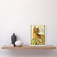 thumbnail image 2 of Abyssinian Cat with Plants Art Nouveau Bright Modern Watercolour Illustration Artwork Framed Wall Art Print A4, 2 of 4