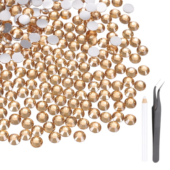Uxcell 2000 Pcs Flatback Crystal Rhinestones, Resin Crystal Gems with Tweezer Dotting Pen Non Hotfix for Bedazzling Tumblers Mugs Bottles Nail DIY Crafts(SS16 4mm, Champagne)