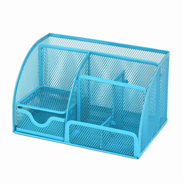 EGNMCR Mesh Office Supplies Accessories with Drawer for Home Office Desktop Rose Gold Storage rack