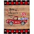 thumbnail image 5 of Home is Wherever Mom is Super Soft Throw Blankets Mothers Day Decorations Farmhouse Red Truck Fluffy Fuzzy Flannel Bed Blanket Decorative for Home Sofa Couch Chair Living Bedroom,50x60 in, 5 of 6