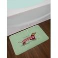 thumbnail image 2 of Dachshund Bath Mat, Cute Dog in Knitted Sweater Design Detailed Colorful Cartoon Style Animal Pattern, Non-Slip Plush Mat Bathroom Kitchen Laundry Room Decor, 29.5 X 17.5 Inches, Multicolor, Ambesonne, 2 of 2