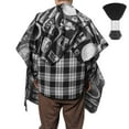 thumbnail image 2 of Unique Bargains 1 Set Fashion Hair Cutting Cape with Brush 55.12"x46.06" Gray Black, 2 of 6