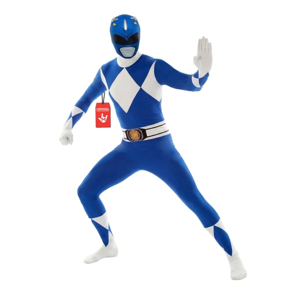 Morphsuits Adult Blue Power Ranger Morphsuit Mens Superhero Fancy Dress Costume Halloween Blue M