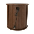thumbnail image 6 of GZXS Mid-Century Modern Cylinder Nightstand with Charging Station, 23.62" Round Side Table with Sliding Door and 2-Tier Storage, for Bedroom & Living Room, Walnut Finish, 6 of 10