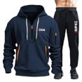 thumbnail image 2 of Conjuntos para hombre 2024, primavera otoño, sudadera con capucha y pantalones con cremallera, 2 piezas, chándal informal, traje deportivo para correr de marca para hombre, 2 of 5