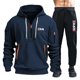 thumbnail image 2 of Conjuntos para hombre 2024, primavera otoño, sudadera con capucha y pantalones con cremallera, 2 piezas, chándal informal, traje deportivo para correr de marca para hombre, 2 of 5