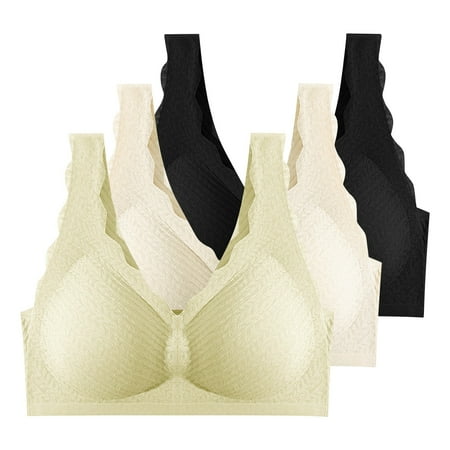 

UDAXB Push up Bras for Women Women s Extra-expansion Seamless Soft Support Small Chest Gathered Cup Bra 3-Pack Green