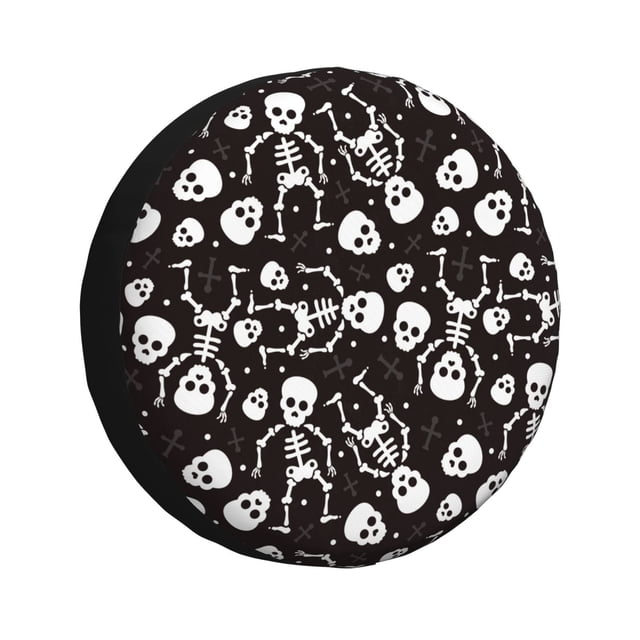 Fotbe Skeleton Funda de Llanta de Repuesto con Estampado, Engrosada, Ajuste Universal para Jeep, Remolque, RV, SUV, Camión-15 inch