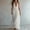 White, variant on Halter Neck V-Neck Sleeveless Maxi Dress Solid Color Flowy Dress Casual Summer Party Evening Gown for Women White XL(XL)