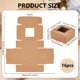 thumbnail image 2 of 16 cajas de papel marrones mini, cajas de regalo de PVC con ventana de 3,9 x 3,9 x 1,9 pulgadas, perfectas para regalos de boda, chocolates, galletas y otras pequeñas manualidades., 2 of 6