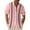 Pink, variant on Cuban Guayabera Shirts for Men Short Sleeve Casual Button Down Shirt Band Collar Beach Camp Striped Mexican Shirt Sky Blue XL
