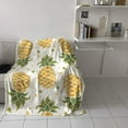thumbnail image 4 of Ultra Soft Flannel Fleece Bed Blanket Summer Pineapple Throw Blanket All Season Warm Fuzzy Light Weight Cozy Plush Blankets for Living Room/Bedroom 50" x 60", 4 of 6