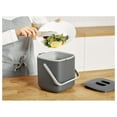 thumbnail image 3 of Litem Food Waste Bin - 0.68 Gallon Countertop Trash Can with Lid & Handles - Dark Gray Kitchen Wastebasket for Food Scraps, Stylish & Portable, 3 of 6
