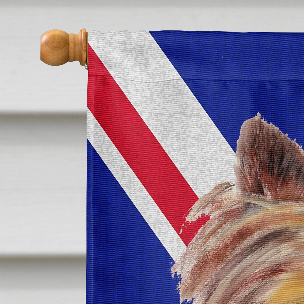 thumbnail image 3 of Yorkie with English Union Jack British Flag Flag Canvas House Size, 3 of 4