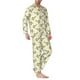 thumbnail image 2 of Balery Green Snake Pijama para Hombre de Dos Piezas con Manga Larga, Conjunto de Dormir y Descanso Suave con Bolsillos-Large, 2 of 7