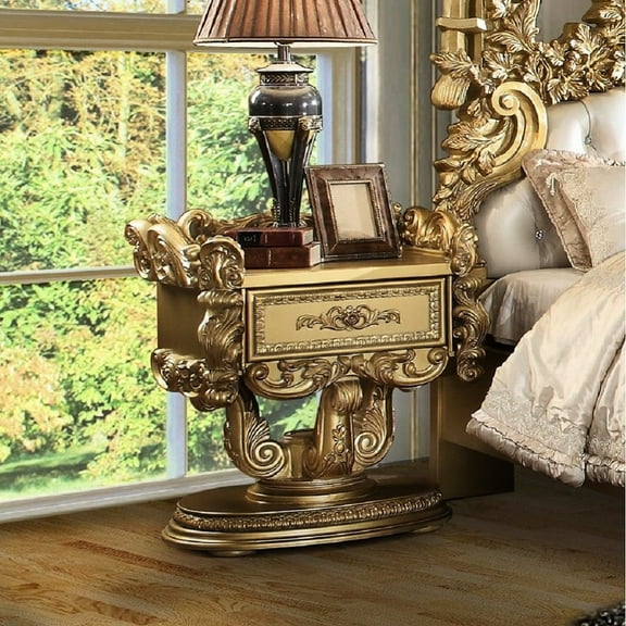 Stylish Bedroom Gold 1 Nightstand - Felt Lined, Effortlessly Movement For Smooth Drawer Glides
