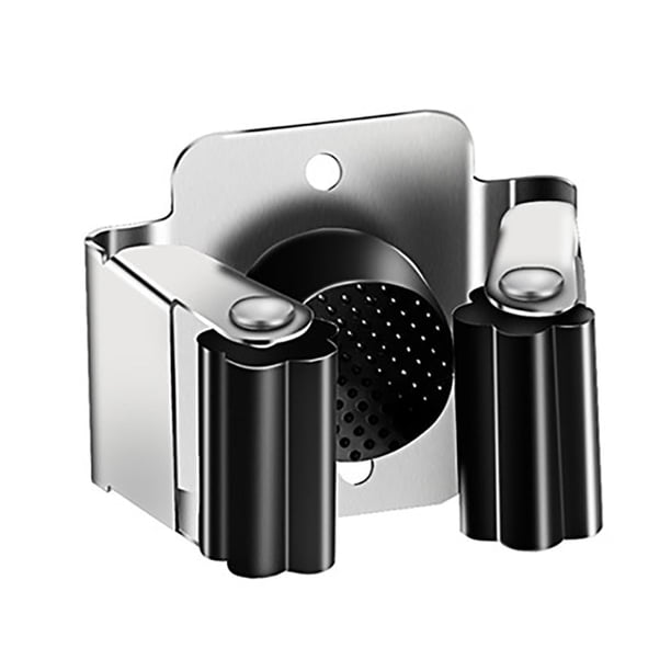 Fregona y soporte de acero inoxidable para montar en la pared. Organizador robusto que ahorra espacio para herramientas de limpieza. Fácil instalación.